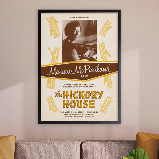 Marian McPartland jazz poster - At the Hickory House - 1954 (brown variant)