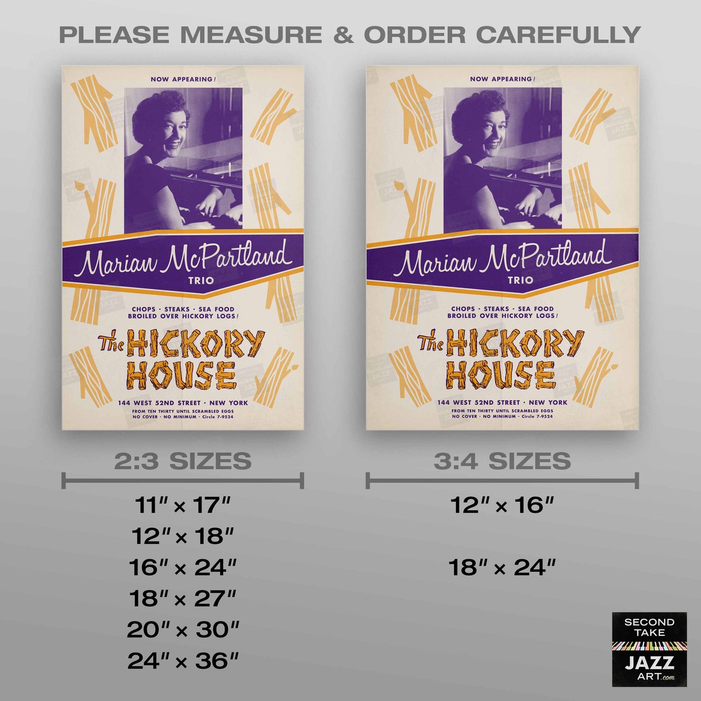 Marian McPartland jazz poster - At the Hickory House - 1954 (purple variant)