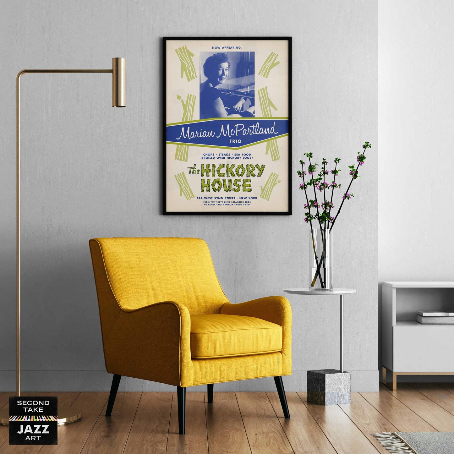 Marian McPartland jazz poster - At the Hickory House - 1954 (blue variant)