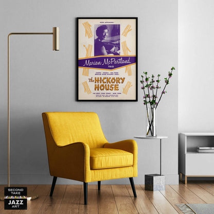 Marian McPartland jazz poster - At the Hickory House - 1954 (purple variant)
