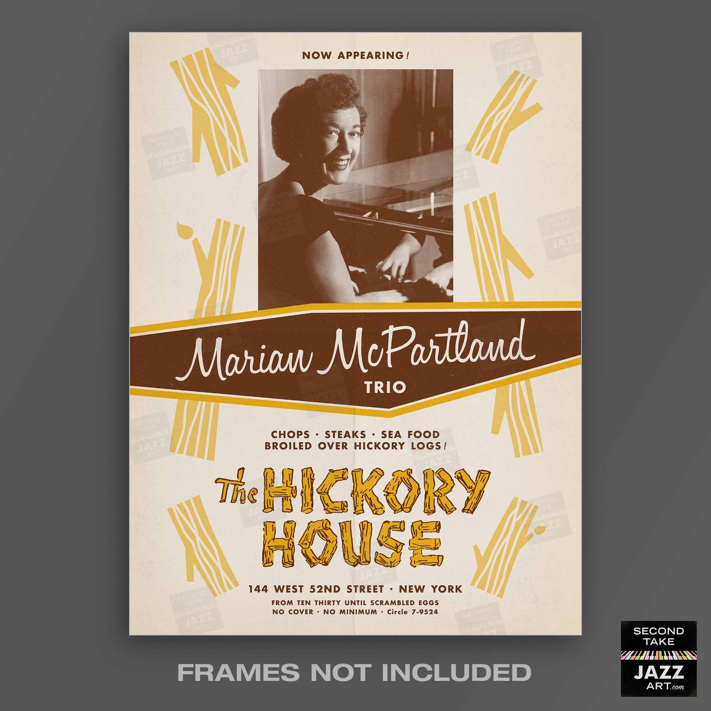 Marian McPartland jazz poster - At the Hickory House - 1954 (brown variant)