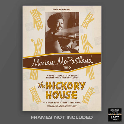 Marian McPartland jazz poster - At the Hickory House - 1954 (brown variant)