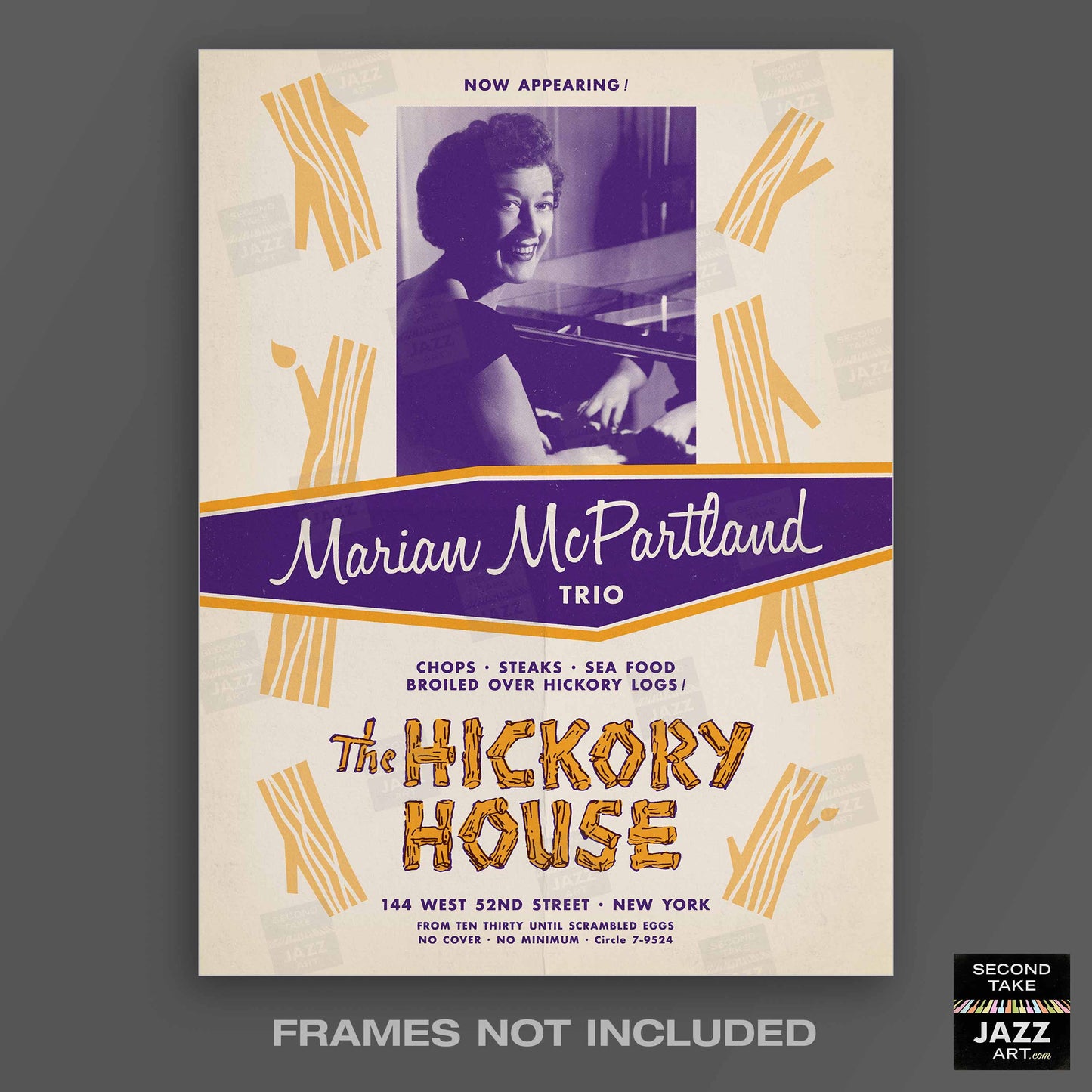 Marian McPartland jazz poster - At the Hickory House - 1954 (purple variant)
