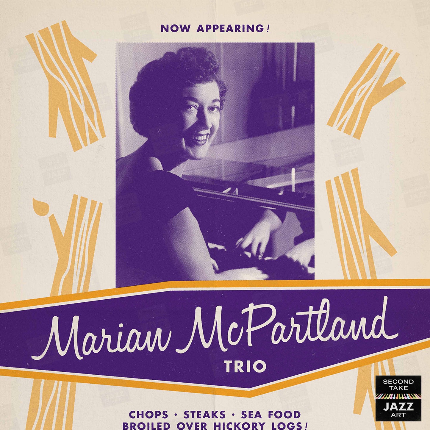 Marian McPartland jazz poster - At the Hickory House - 1954 (purple variant)