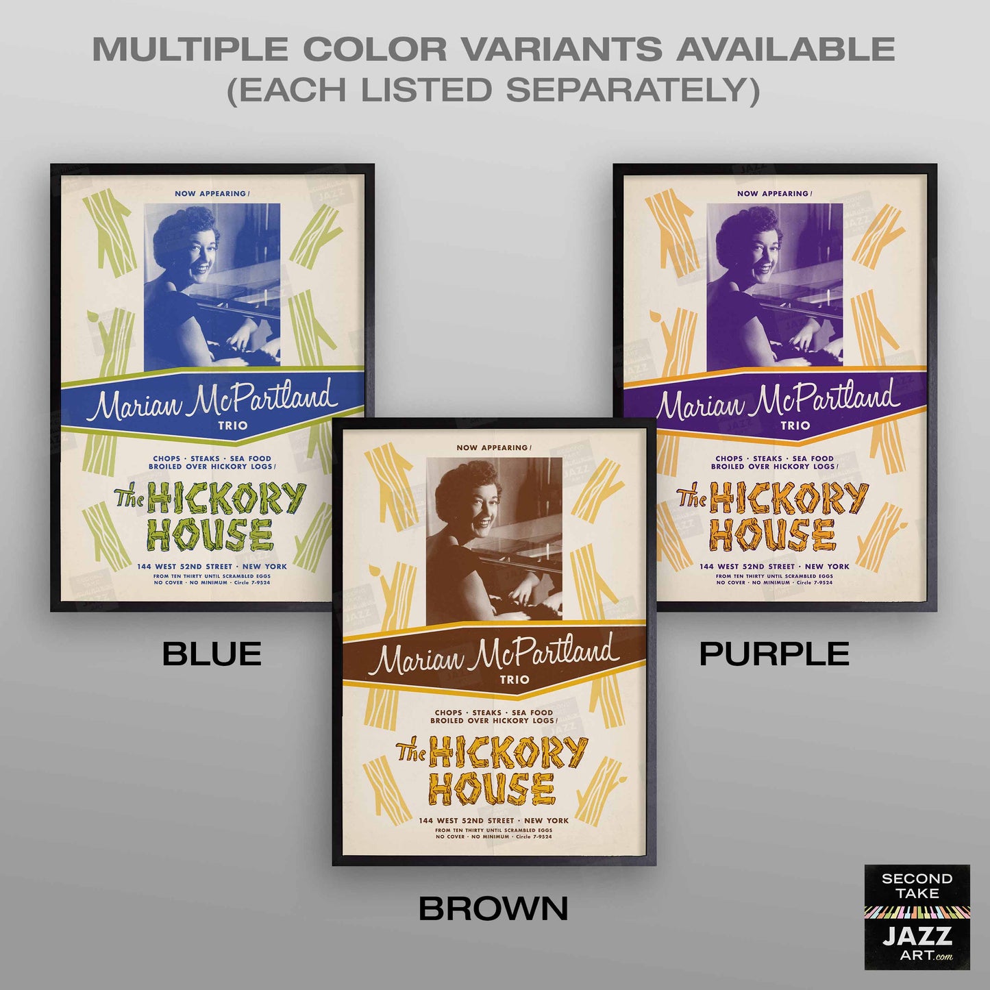 Marian McPartland jazz poster - At the Hickory House - 1954 (purple variant)