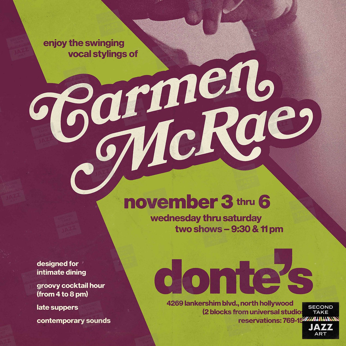 Carmen McRae jazz poster - Great American Songbook - Donte's - 1971