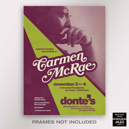 Carmen McRae jazz poster - Great American Songbook - Donte's - 1971