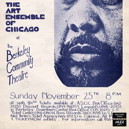 Charles Mingus - Art Ensemble of Chicago jazz poster - Berkeley, California - 1973 (blue variant)