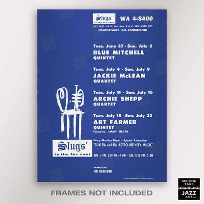 Blue Mitchell - Jackie McLean - Archie Shepp jazz poster - Slugs' Saloon - 1967