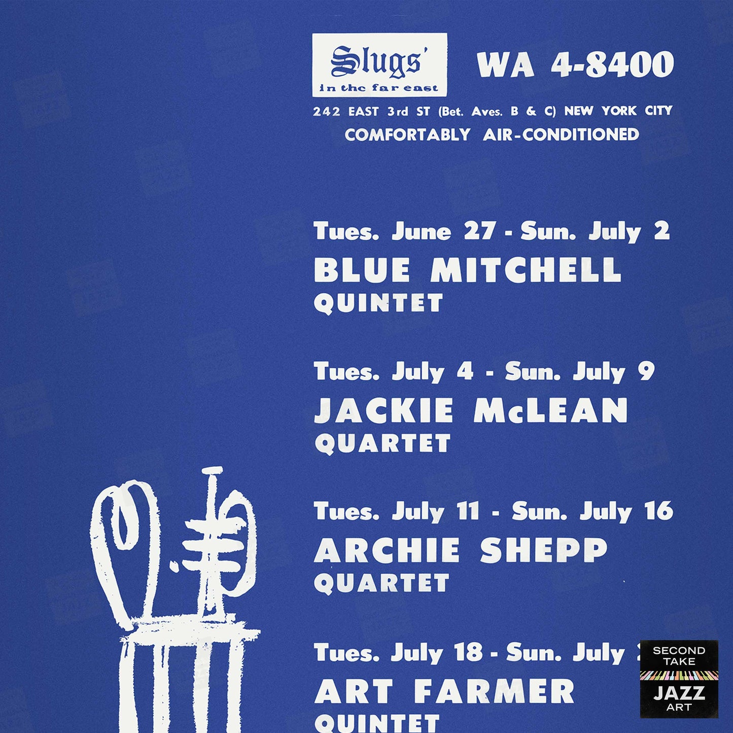 Blue Mitchell - Jackie McLean - Archie Shepp jazz poster - Slugs' Saloon - 1967