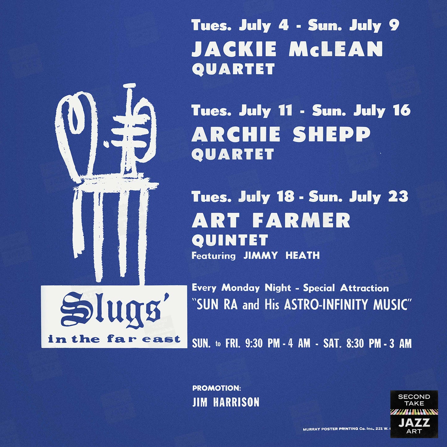 Blue Mitchell - Jackie McLean - Archie Shepp jazz poster - Slugs' Saloon - 1967