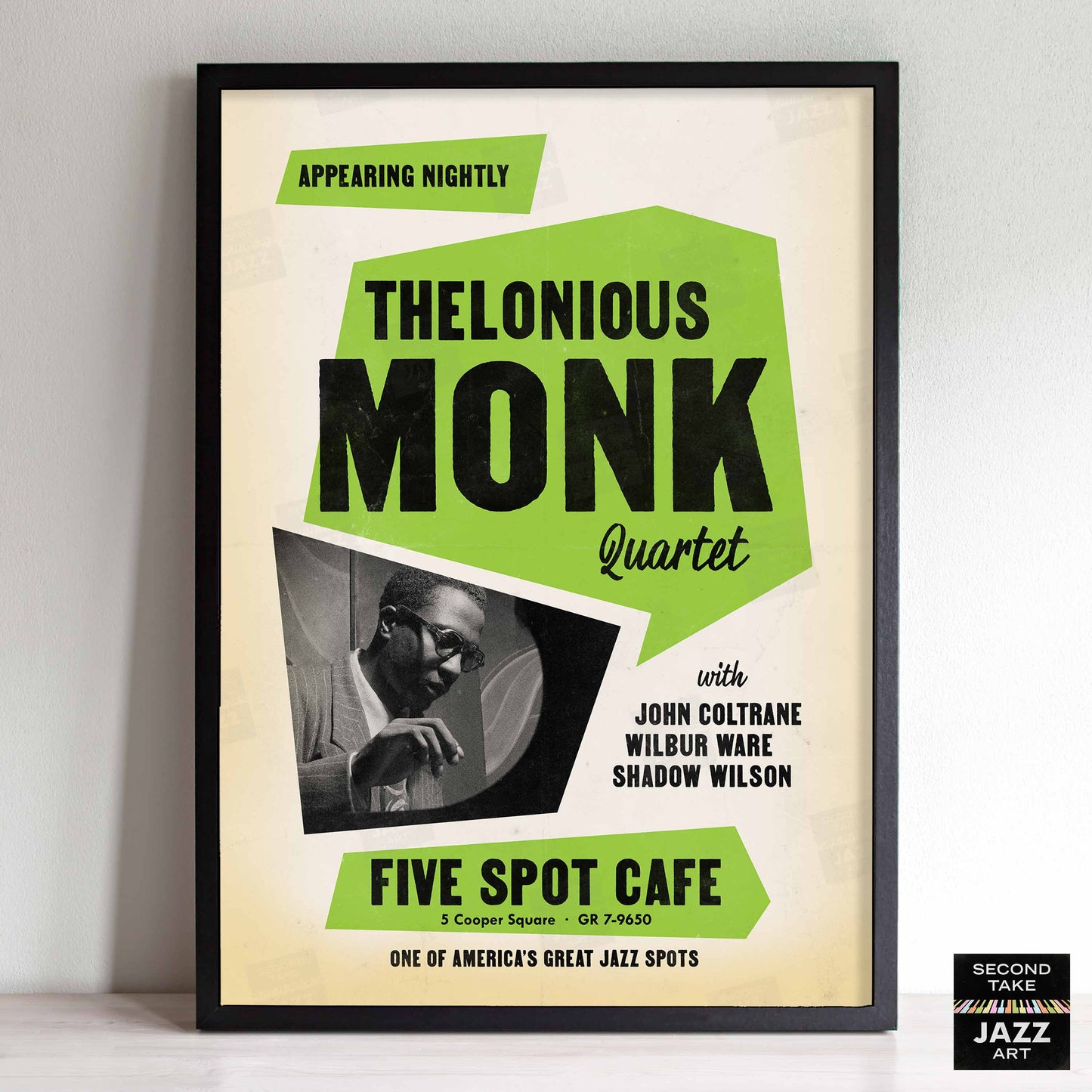 Thelonious Monk - John Coltrane jazz poster - Five Spot Cafe - 1957