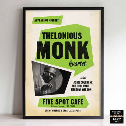 Thelonious Monk - John Coltrane jazz poster - Five Spot Cafe - 1957