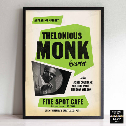 Thelonious Monk - John Coltrane jazz poster - Five Spot Cafe - 1957