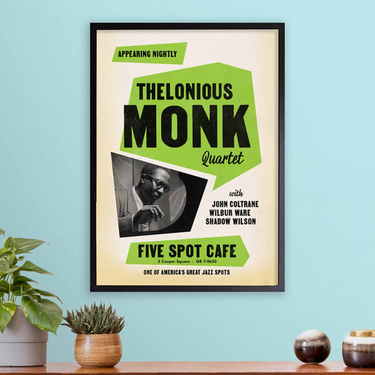 Thelonious Monk - John Coltrane jazz poster - Five Spot Cafe - 1957