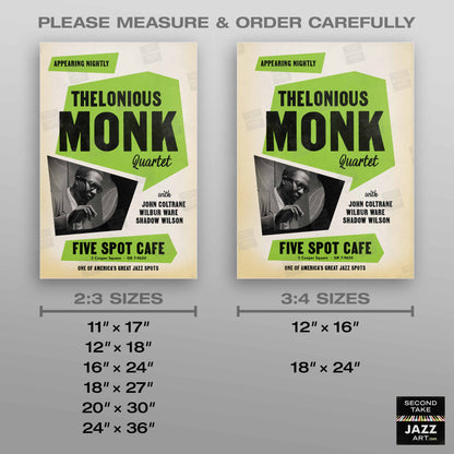 Thelonious Monk - John Coltrane jazz poster - Five Spot Cafe - 1957