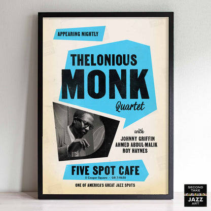 Thelonious Monk - Johnny Griffin jazz poster - Five Spot Cafe - 1958