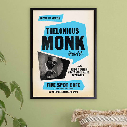 Thelonious Monk - Johnny Griffin jazz poster - Five Spot Cafe - 1958