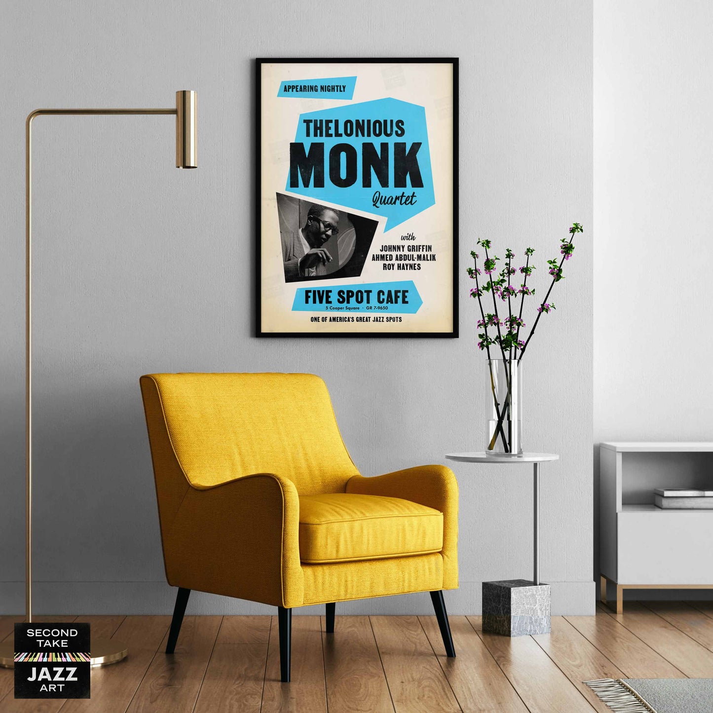 Thelonious Monk - Johnny Griffin jazz poster - Five Spot Cafe - 1958