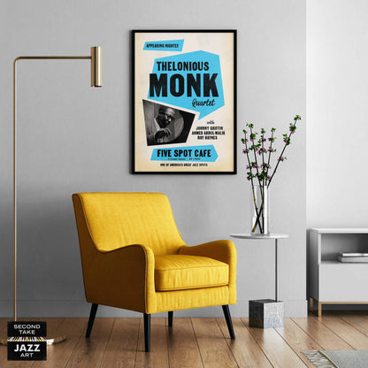 Thelonious Monk - Johnny Griffin jazz poster - Five Spot Cafe - 1958