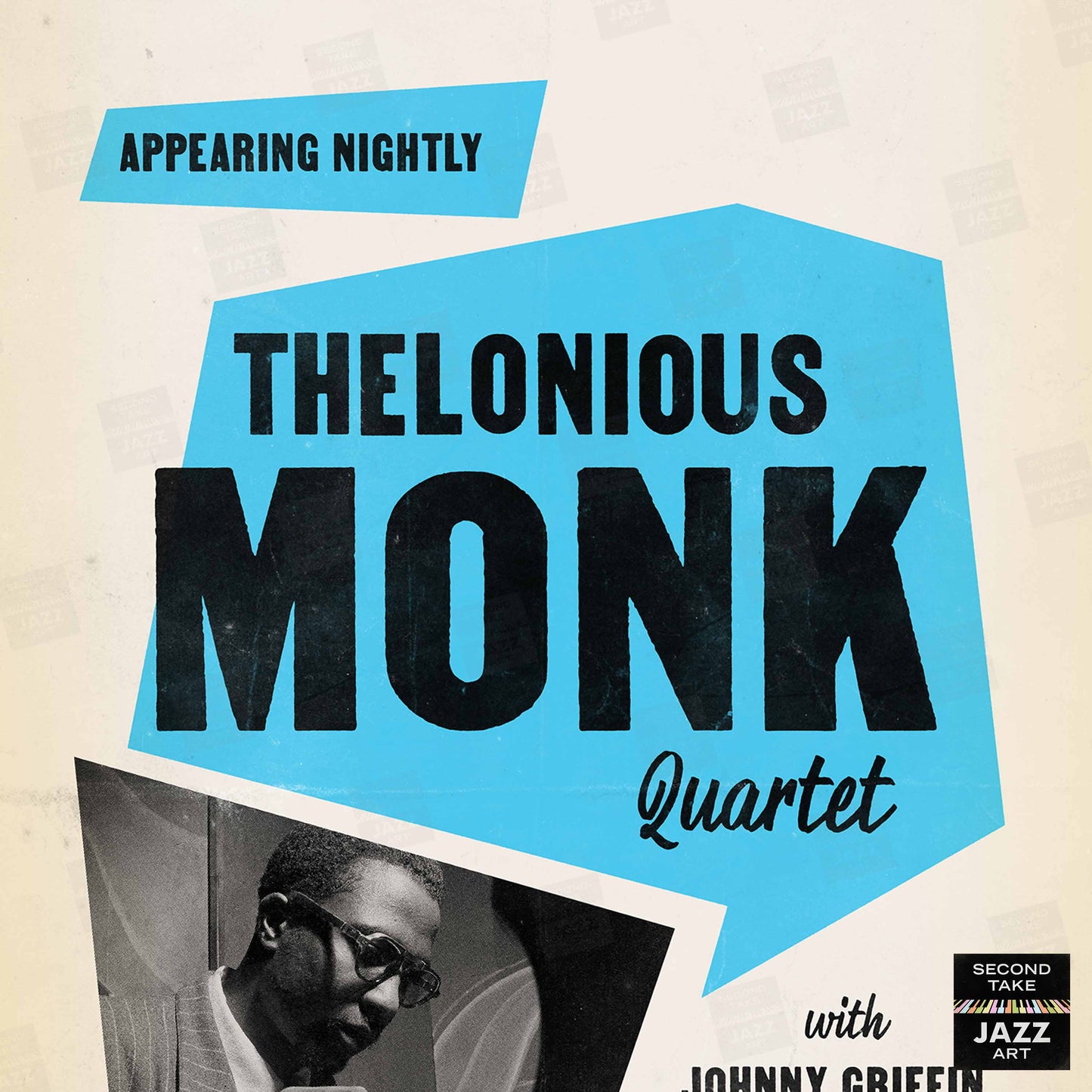 Thelonious Monk - Johnny Griffin jazz poster - Five Spot Cafe - 1958