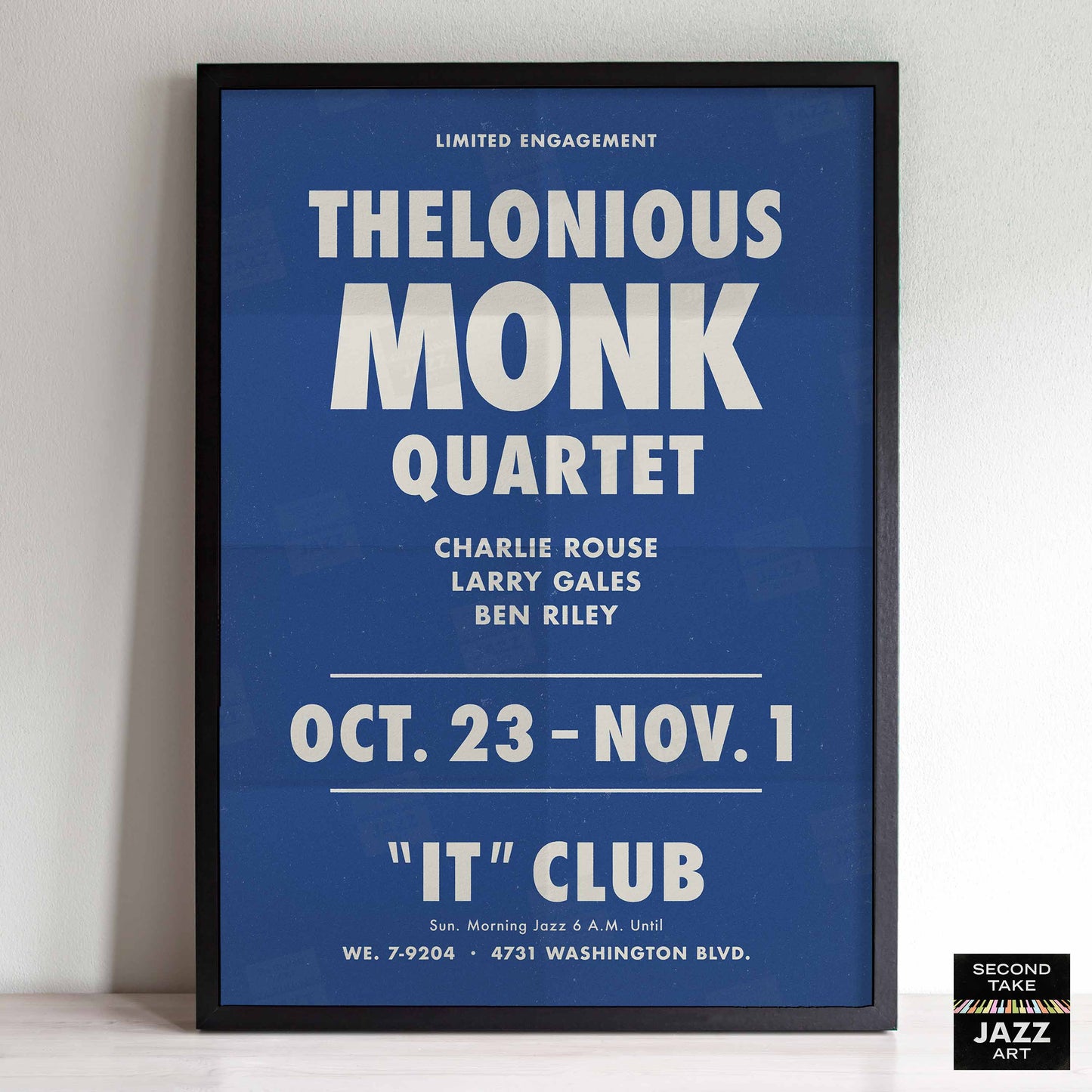 Thelonious Monk - Charlie Rouse jazz poster - Live at the It Club - Los Angeles - 1964