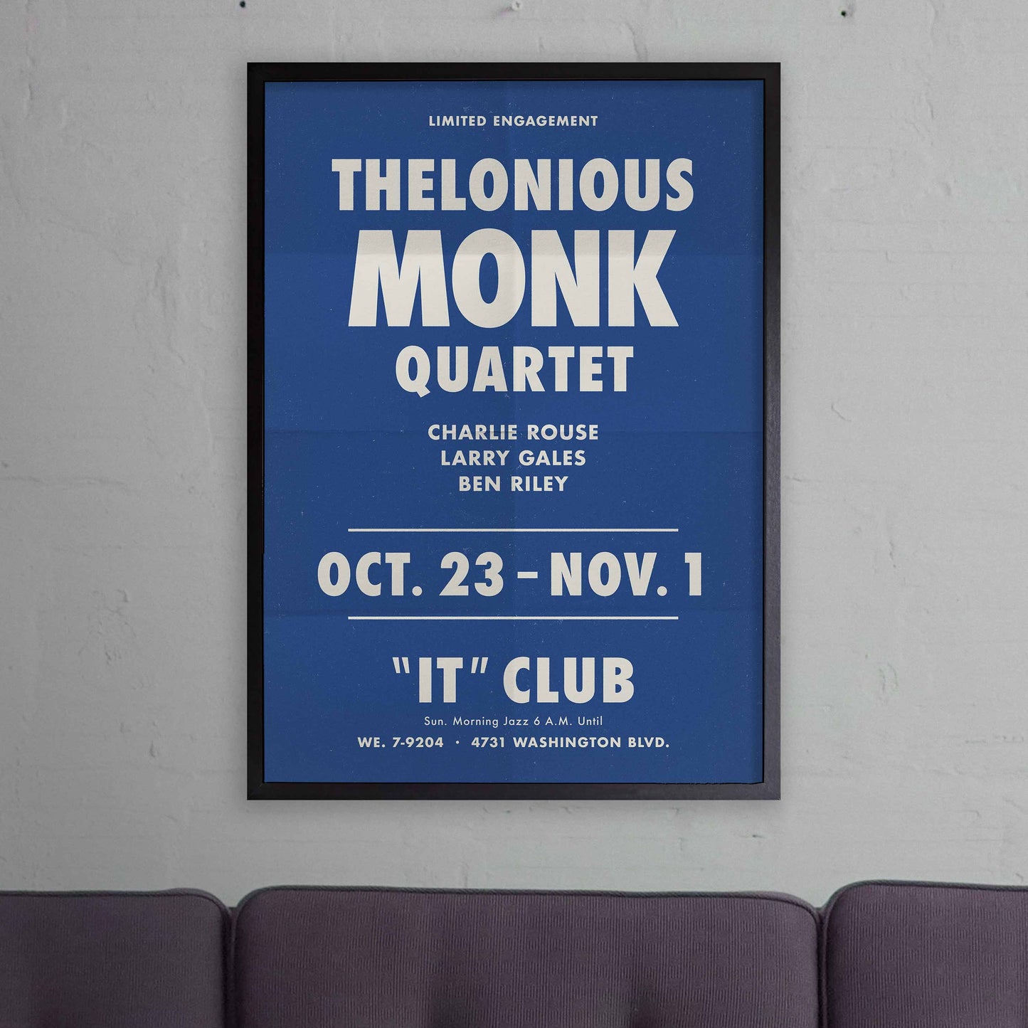 Thelonious Monk - Charlie Rouse jazz poster - Live at the It Club - Los Angeles - 1964