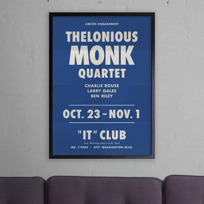 Thelonious Monk - Charlie Rouse jazz poster - Live at the It Club - Los Angeles - 1964