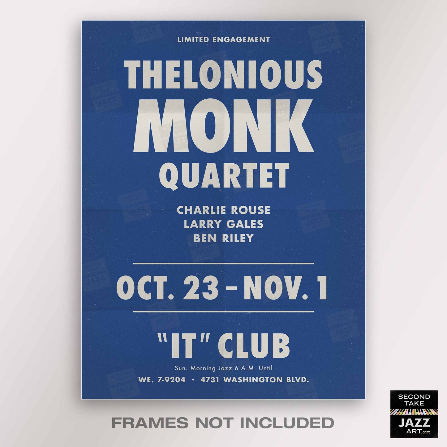 Thelonious Monk - Charlie Rouse jazz poster - Live at the It Club - Los Angeles - 1964