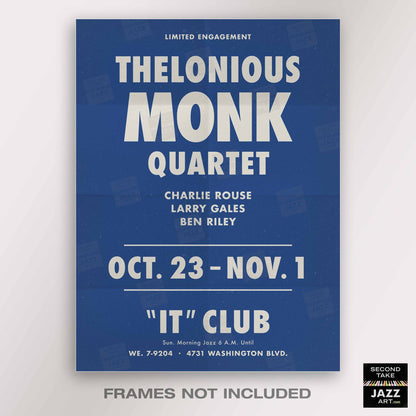 Thelonious Monk - Charlie Rouse jazz poster - Live at the It Club - Los Angeles - 1964