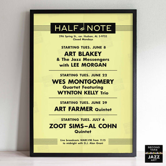 Wes Montgomery - Wynton Kelly jazz poster - Smokin' at the Half Note - 1965