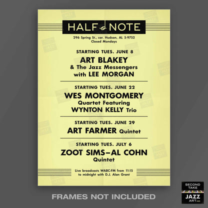 Wes Montgomery - Wynton Kelly jazz poster - Smokin' at the Half Note - 1965