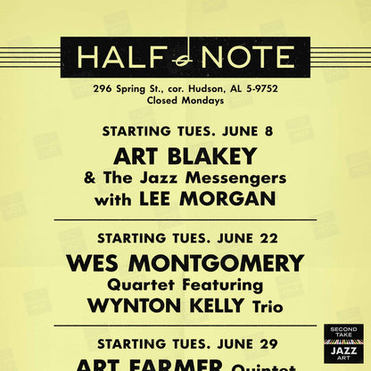 Wes Montgomery - Wynton Kelly jazz poster - Smokin' at the Half Note - 1965
