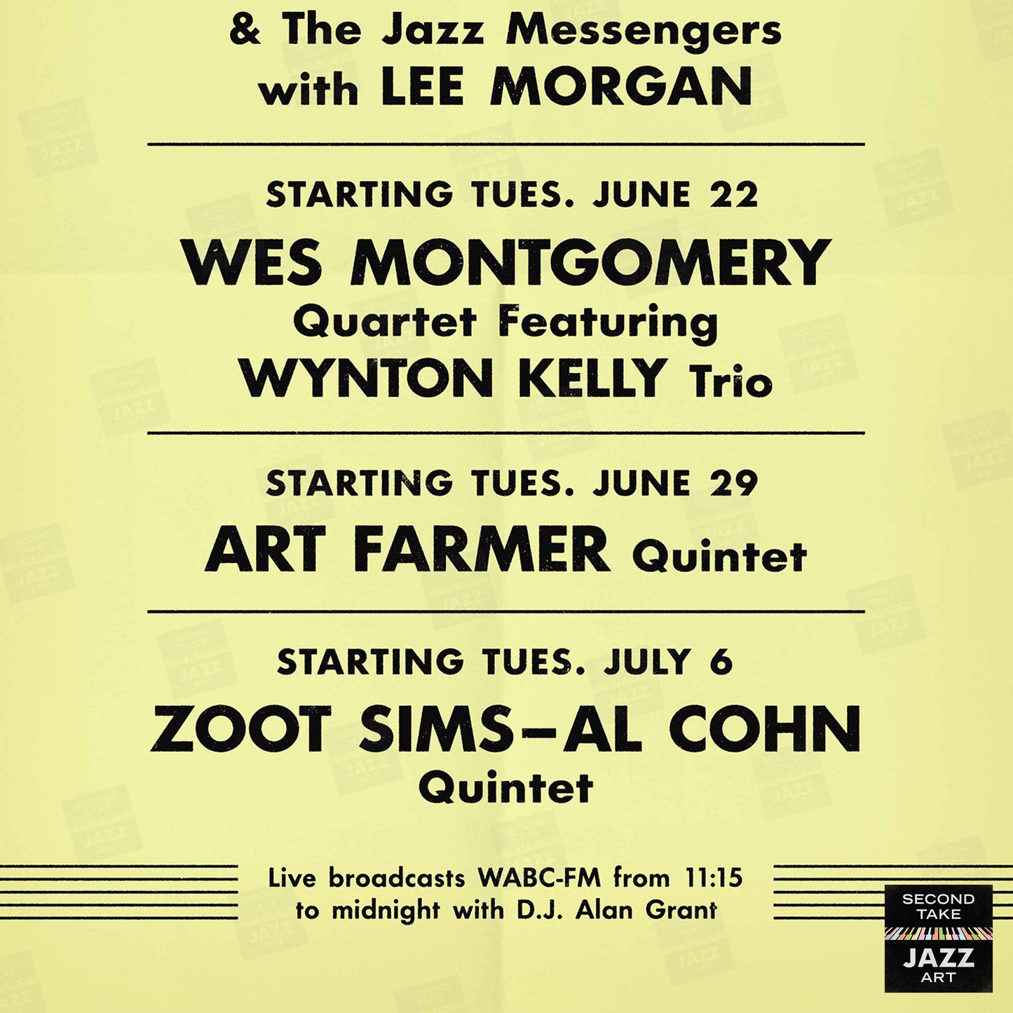 Wes Montgomery - Wynton Kelly jazz poster - Smokin' at the Half Note - 1965