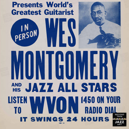 Wes Montgomery jazz poster - McKie's - Chicago - 1965 (blue variant)