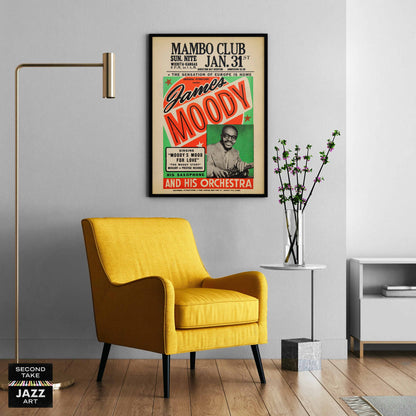 James Moody jazz poster - Mambo Club - Wichita, KS - 1960