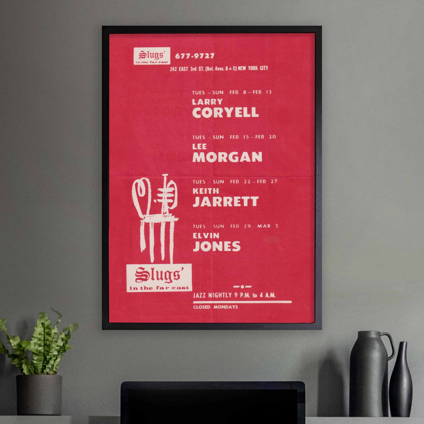 Lee Morgan jazz poster - Last Night at Slugs' - 1972