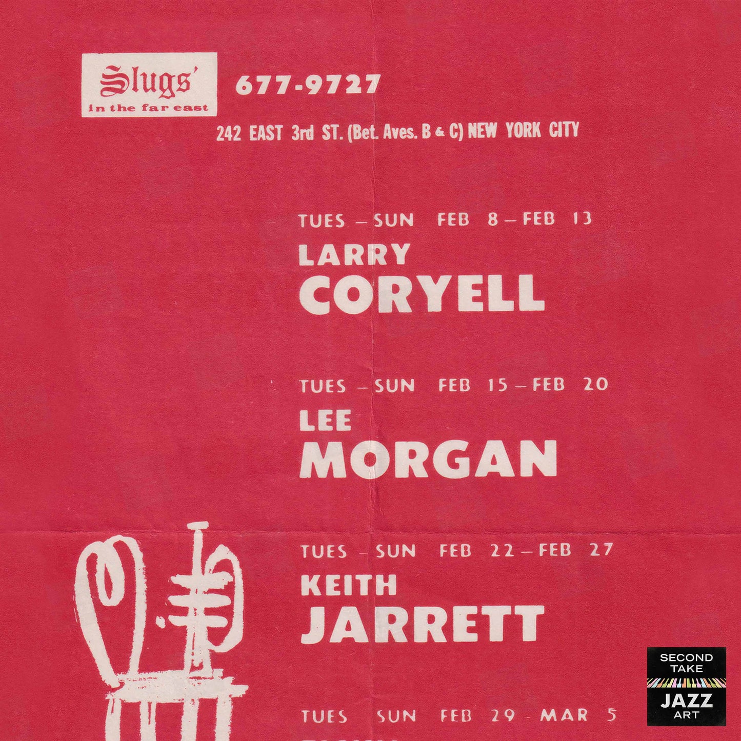 Lee Morgan jazz poster - Last Night at Slugs' - 1972