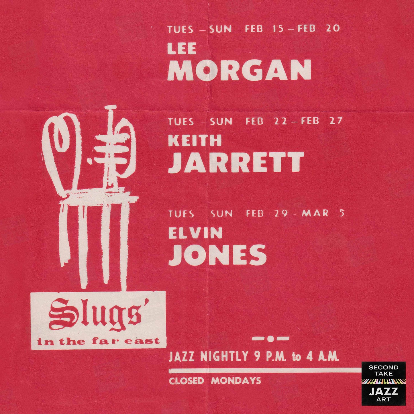 Lee Morgan jazz poster - Last Night at Slugs' - 1972