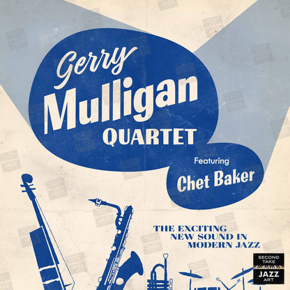 Gerry Mulligan - Chet Baker jazz poster - Live at The Haig - 1952-3