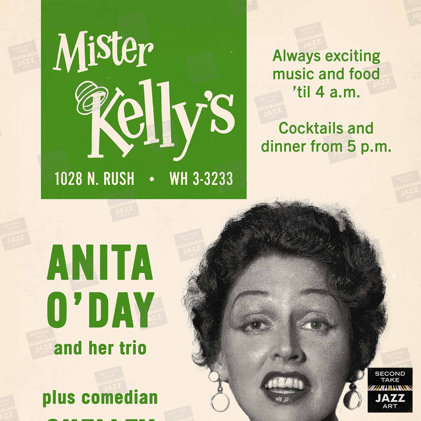 Anita O'Day jazz poster - Mister Kelly's - Chicago - 1958