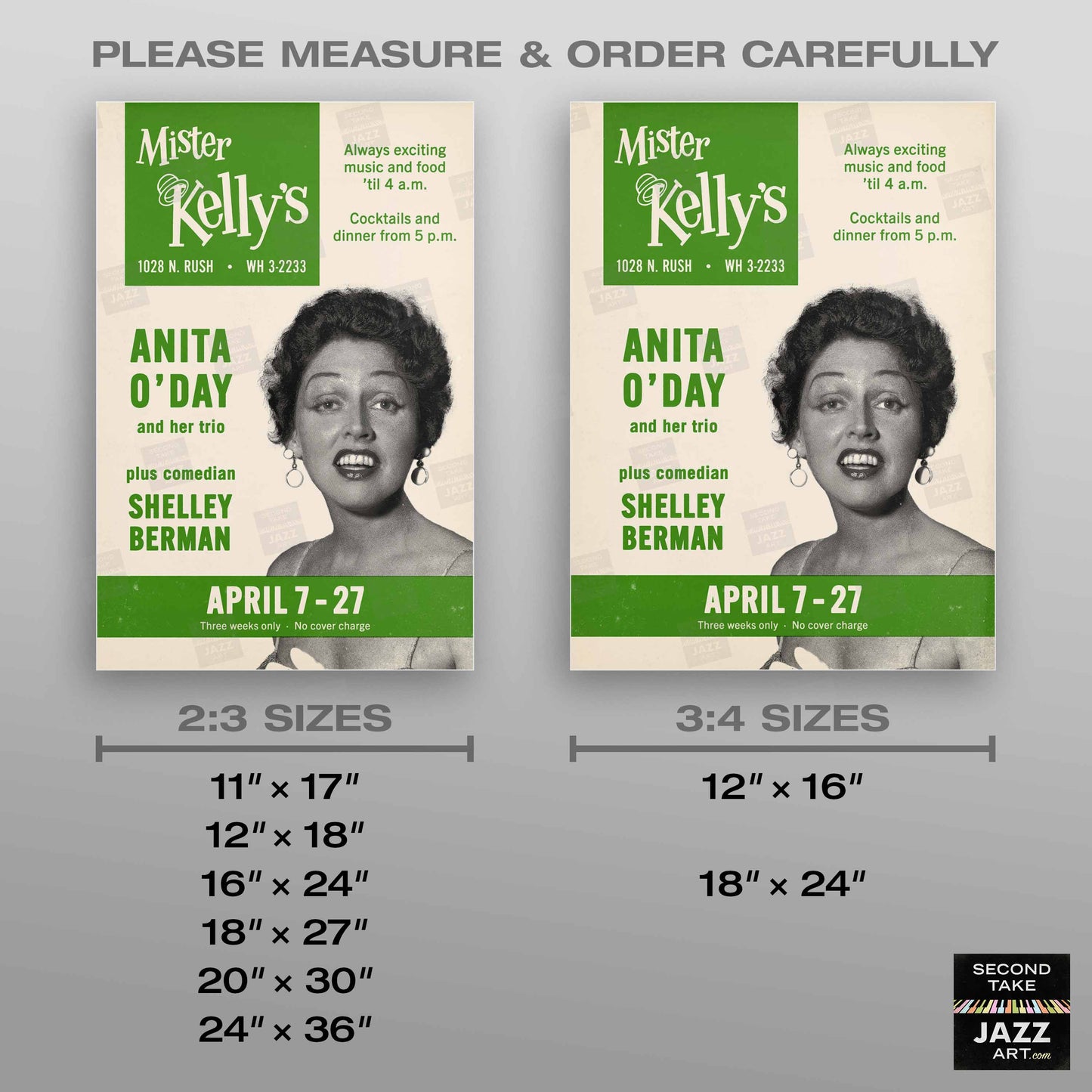 Anita O'Day jazz poster - Mister Kelly's - Chicago - 1958