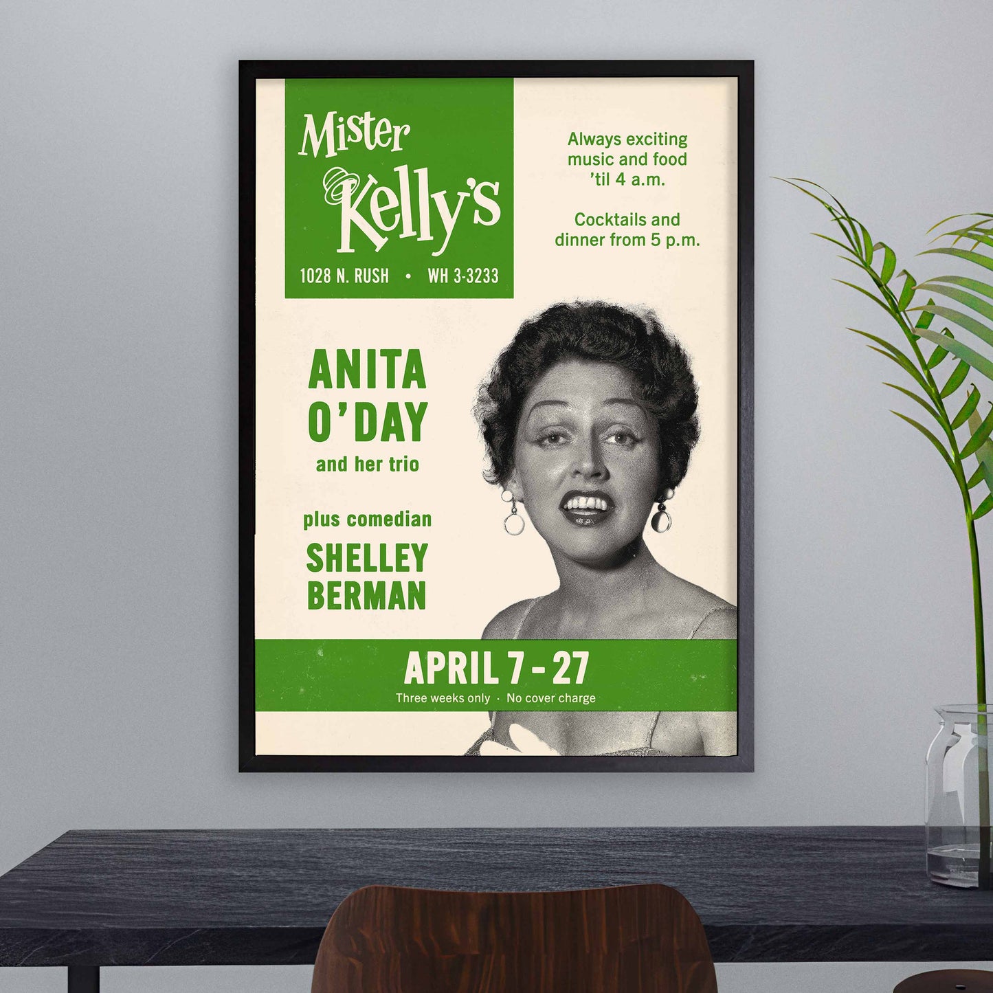 Anita O'Day jazz poster - Mister Kelly's - Chicago - 1958