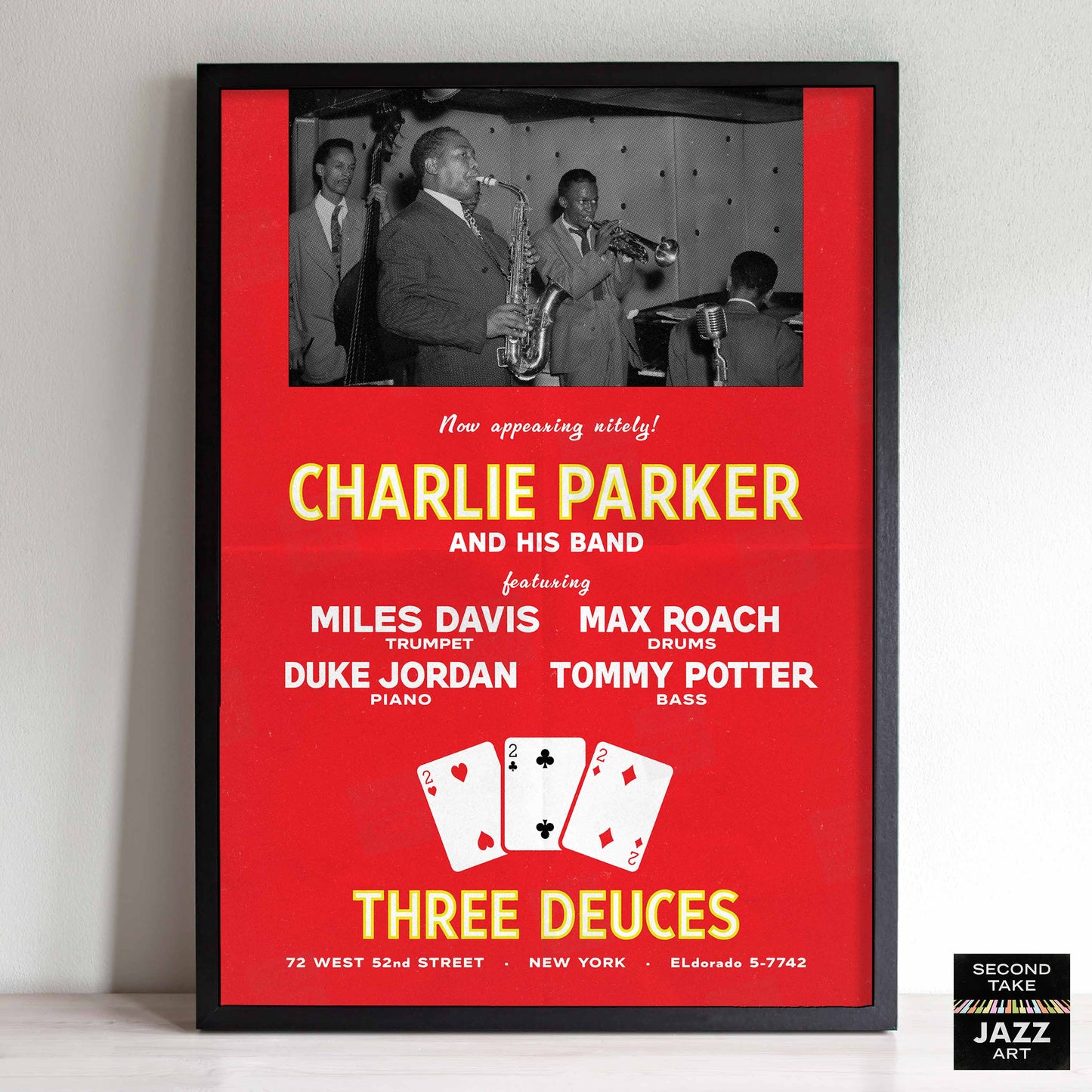 Charlie Parker - Miles Davis jazz poster - Three Deuces - 1947