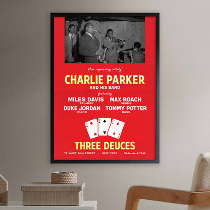 Charlie Parker - Miles Davis jazz poster - Three Deuces - 1947