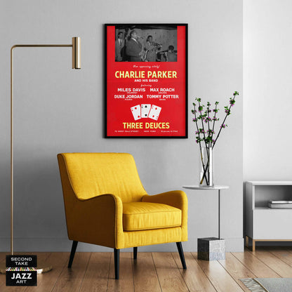 Charlie Parker - Miles Davis jazz poster - Three Deuces - 1947