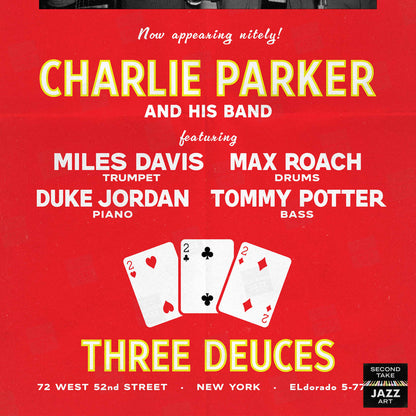 Charlie Parker - Miles Davis jazz poster - Three Deuces - 1947
