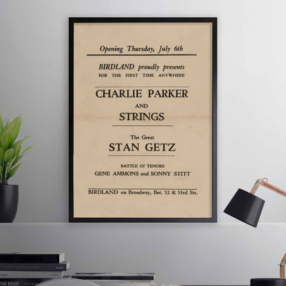 Charlie Parker - Stan Getz jazz poster - Birdland - 1950