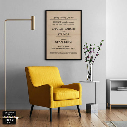 Charlie Parker - Stan Getz jazz poster - Birdland - 1950