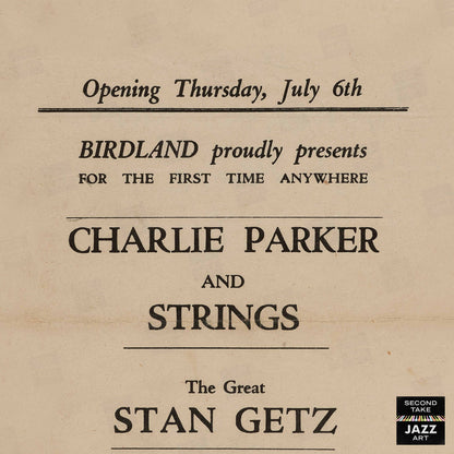 Charlie Parker - Stan Getz jazz poster - Birdland - 1950